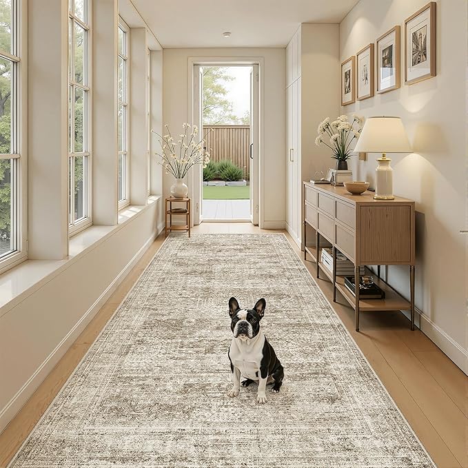 Hallway Runner Rug 4x8 Wide: Washable Thin Runners - Image 2