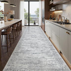 Washable Runner Rug 2.5x12, Non-Slip Long Bathroom Rugs Runner by Restydon