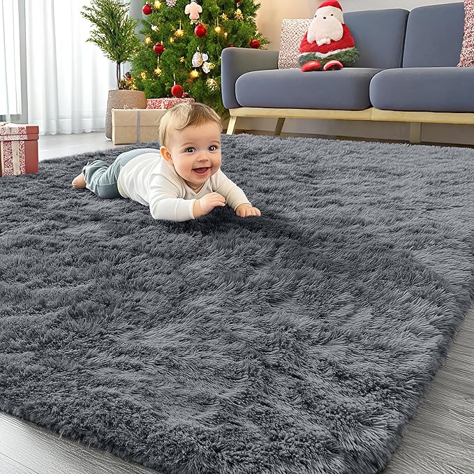 OLANLY 4x9 Area Rugs for Living Room Bedroom, Machine Washable Soft Fluffy by OLANLY