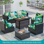 12 Pcs Stretch Patio Cushion Covers, Outdoor Couch Covers Replacement, Outdoor - Image 4