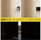 NICETOWN 100% Absolutely Blackout Linen Curtains - Image 3