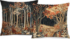 Rustic William Morris Inspired Autumn Forest Decor Throw Pillow Covers 18x18 by Unknown