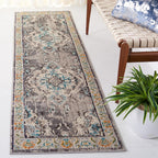 SAFAVIEH Monaco Runner Rug 2'2"x12', Grey & Light Blue MNC243G