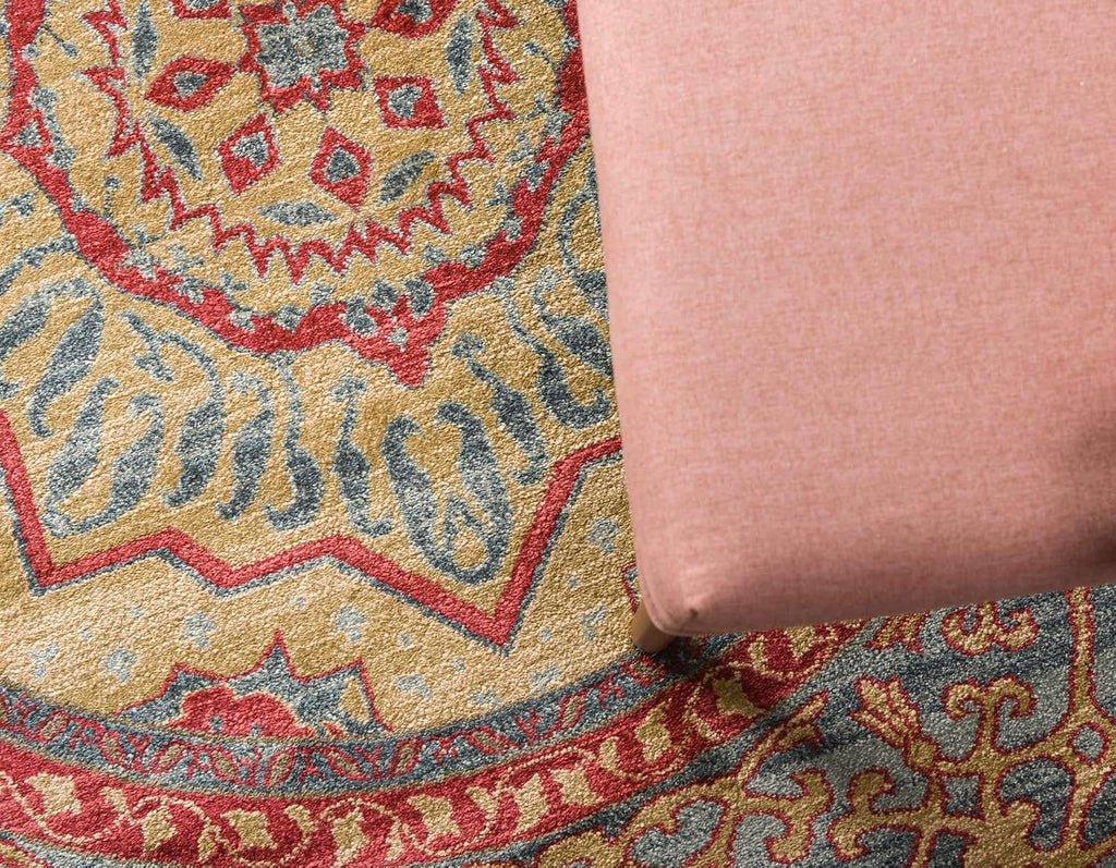 Unique Loom Palace Collection Area Rug - Saray (3' 3" Round, Navy Blue/Rust Red)