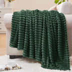 BEDELITE Fleece Throw Blanket for Couch – 3D Ribbed Jacquard Soft and Warm by BEDELITE