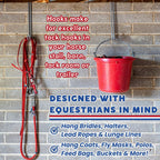Over The Wall Heavy Duty Concrete Cinder Cement Block Wall Outdoor No Drill Fence Hooks Hangers - Extra Long Large Rafter Ladder Pool Equipment Pole Hangers for Planters Hoses Horse Tack Organization
