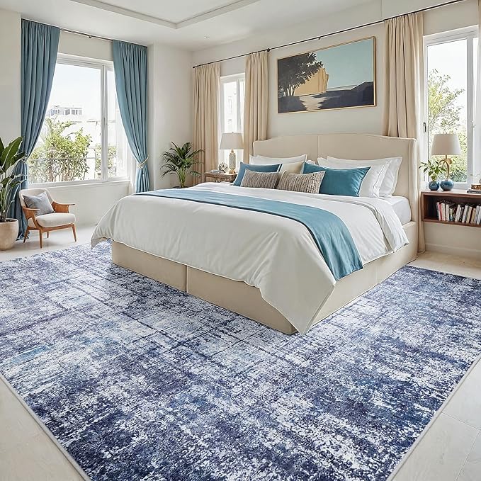 9x12 Area Rugs for Living Room Washable Rug: Anti-Skid Abstract Modern Living - Image 2