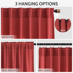 Christmas Red Linen Curtains 90 Inches Long - Image 2