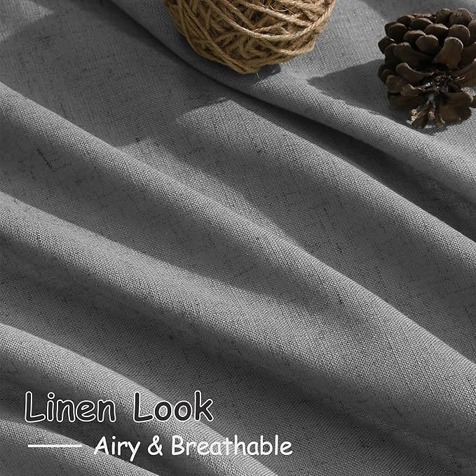 Dark Grey Linen Curtains 96 Inches Long - Image 5