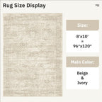 Soalmost Washable Area Rug 8x10 Large Soft Beige Rugs for Living Room