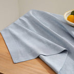 ZeeMart Linen Textured Rectangle Table Cloth, 60x104 Inch Chambray Blue