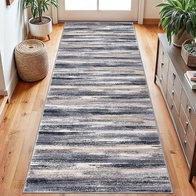 Lansny Modern Abstract Runner Rug 2.6x8 by lansny