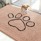 OLANLY Dog Door Mat for Muddy Paws 48x30, Paw Print Design, Absorbs Moisture by OLANLY