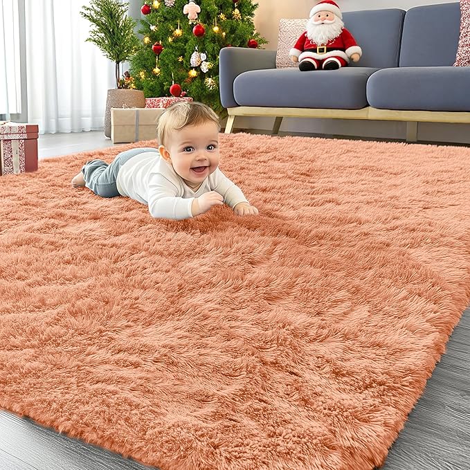 OLANLY Area Rugs for Living Room Bedroom, Machine Washable 4x5.9 ft Soft Fluffy by OLANLY