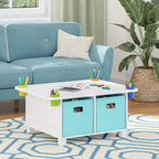 RiverRidge Kids Activity Table with 4 Storage Cubbies and Cups, White