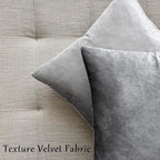 GIGIZAZA Velvet Dark Grey Throw Pillow Covers, 20x20 Square Pillow Covers Set - Image 4