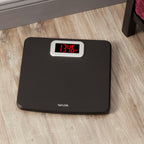 Taylor Digital Bathroom Scale, 440 lb Cap, Red LED, Anti-Slip, Black