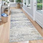 2x8 Runner Rug Non Slip,Washable Hallway Runner Rug,Blue