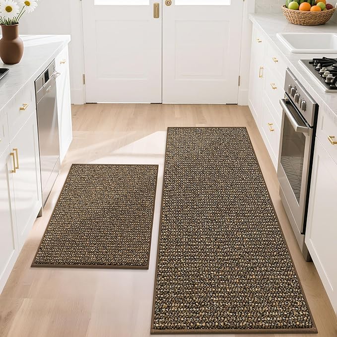 BEQHAUSE Kitchen Rugs and Mats 2PCS, Non-Slip Kitchen Mats by BEQHAUSE