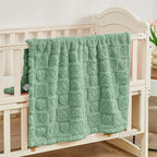 Yurhap Fleece Baby Blanket Heart Checkered, Ultra Soft Cozy Baby Blankets - Image 2
