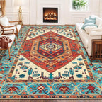 SERISSA Boho Area Rug 8x10 Orange, Washable Large Rugs - Image 8