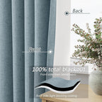 Guken 100% Blackout Linen Curtains 90 Inch Length 2 Panels Set - Image 3