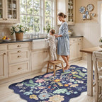4x6 Living Room Area Rugs: Washable Boho Bedside Rug Non-Slip Floral Small Low - Image 5
