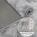 Tie Dye Grey Soft Shaggy Fluffy Rug - Image 5