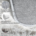 ONASAR Area Rugs for Bedroom Living Room, 4x6 Tie-Dyed Light Grey Fluffy Shaggy - Image 3