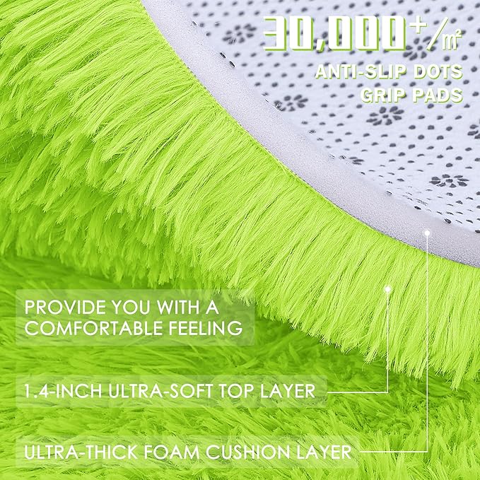 OLANLY 3x5 Machine Washable Small Bedside Rug, Soft Fluffy Shaggy Rugs - Image 6