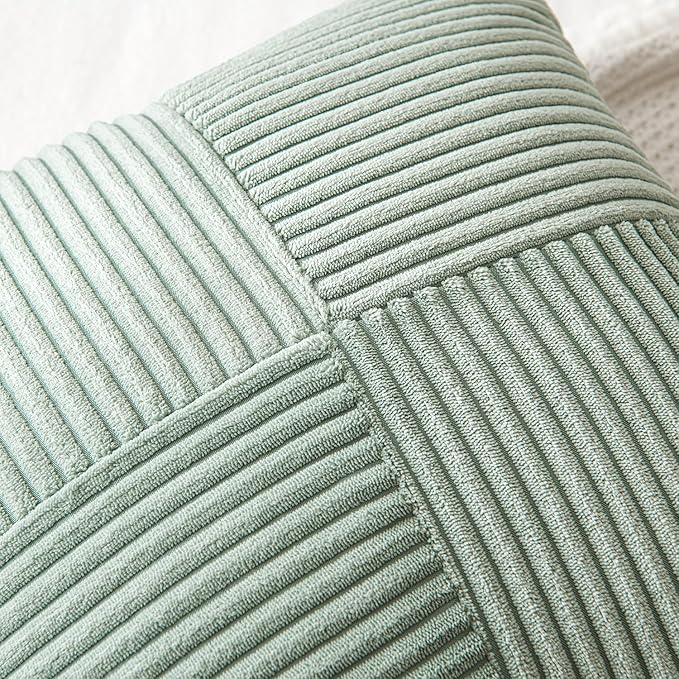 MIULEE Greyish Green Decorative Throw Pillow Covers 18x18 Inch - Image 2