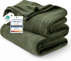 Bedsure GentleSoft Fleece Blanket Twin Size Olive Green by BEDSURE