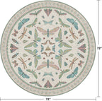 Hazo Haus Green and Blue Insect 6ft Round Soft Rugs - Image 2