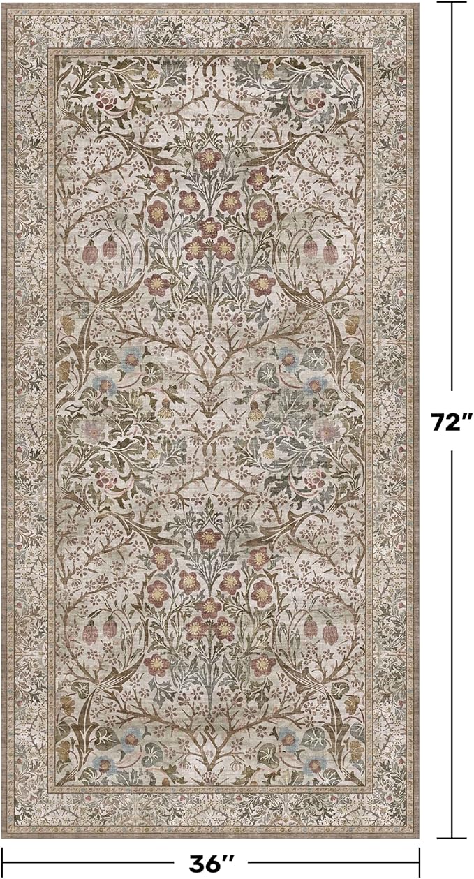 Vintage Moss Green 3x6 Area Rugs - Image 2