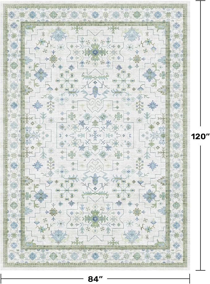 Hazo Haus Blue and Green Living Room Rug 7x10 - Image 2