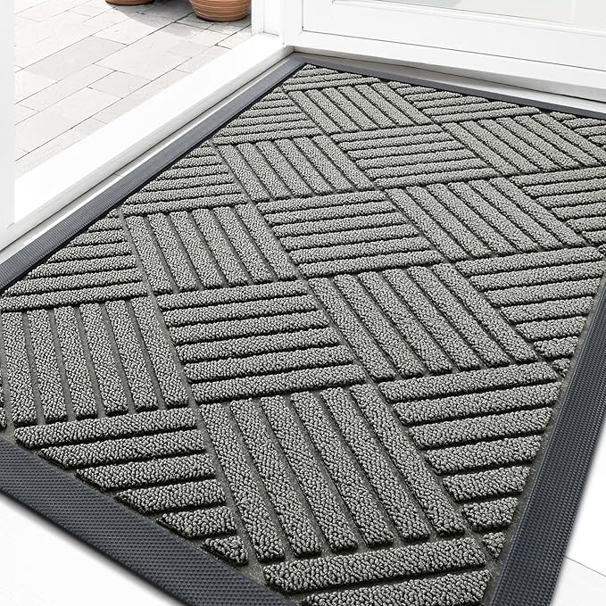 OLANLY Front Door Mat Outside Entrance 29.5x17, Heavy Duty Sturdy Natural by OLANLY