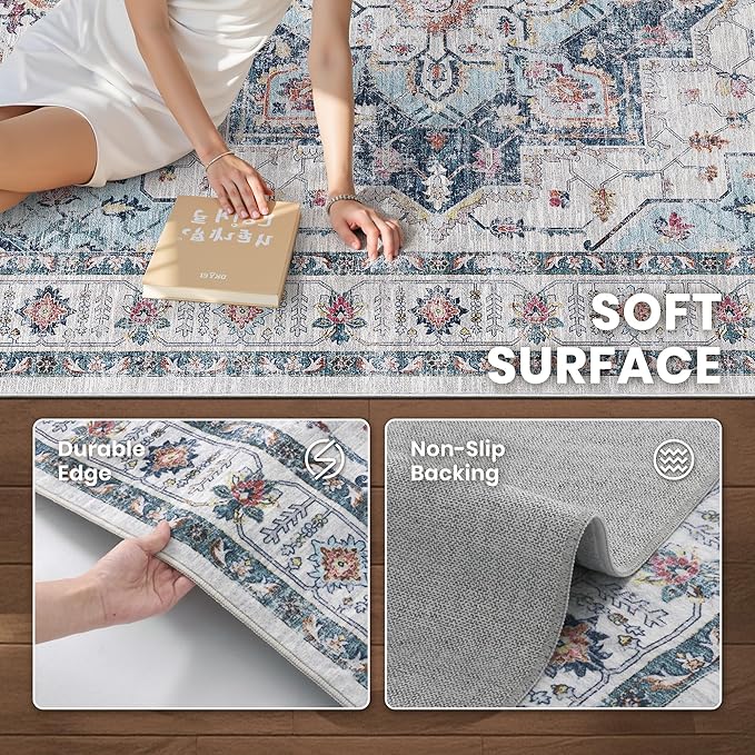 zesthome Area Rugs 9x12, Washable Rug Non-Slip Low Pile Rugs - Image 6