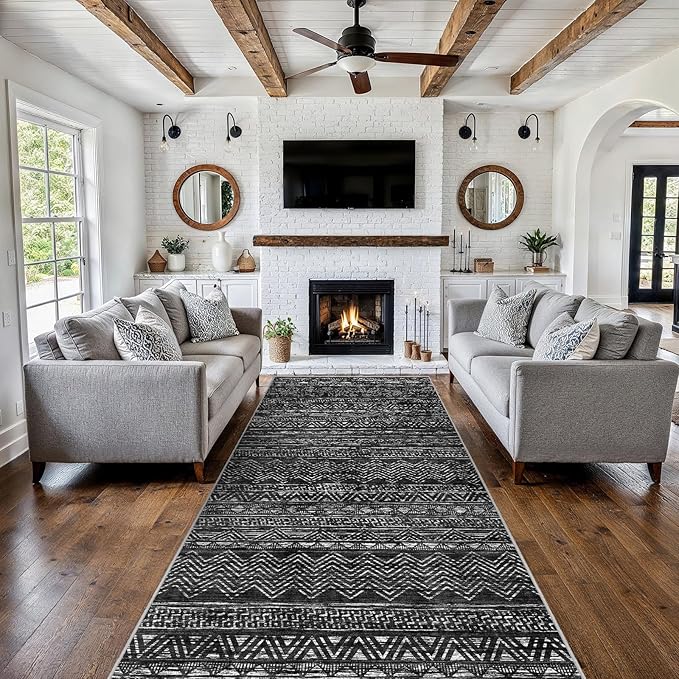 4x10 Washable Hallway Runner Rug：Moroccan Non-Slip Wide Runners - Image 2
