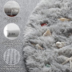 ONASAR Tie-Dyed Light Grey Round Area Rug 4ft, Ultra Soft Bedroom Circle Rugs - Image 2