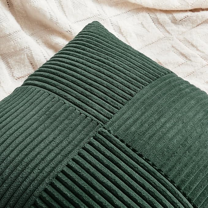 Fancy Homi Set of 2 Dark Green Lumbar Decorative Throw Pillow Covers 14x22 Inch - Image 4