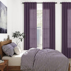 Nanspring Plum Linen Curtains 90 Inch Long 2 Panels Set - Image 7