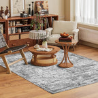 Washable Area Rug 6' x 9' Vintage Traditional Persian Mat - Image 2