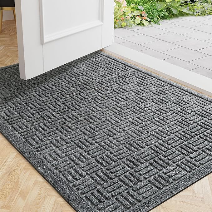 Mibao Front Door Mat Indoor Outdoor Entrance, Dirt Trapping Waterproof by Mibao