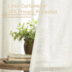 LAMIT Cream Linen Curtains for Living Room 84 inch Length 2 Panels, Light - Image 5