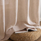 MIULEE Natural Beige Linen Curtains 90 Inch Long 2 Panels - Image 7