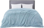 Bedsure GentleSoft Fluffy Light Blue Blankets Queen Size - Image 8