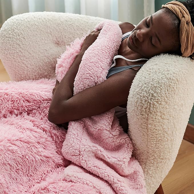 Bedsure GentleSoft Fluffy Pink Throw Blanket, Soft Fuzzy Plush Thick Warm Furry - Image 7