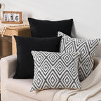 HPUK Decorative Throw Pillow Covers Set of 4 Geometric Design Linen Cushion - Image 5