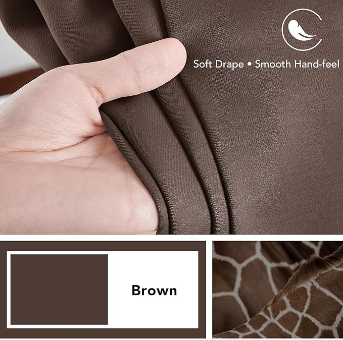 Deconovo Blackout Curtains, Thermal Insulated, W70 x L108 2 Panels, Back Tab - Image 7