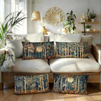 Rustic William Morris Inspired Forest Moon Decor Pillow Covers 12x20 Set of 4 - Image 5